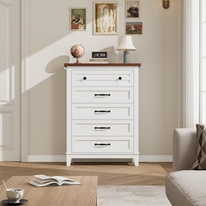 Acekool 5-Drawer Tall Dresser, Vertical Storage Chest, 41.3" Modern Wooden Dresser, for Bedroom Living Room Entryway - 1 of 1