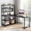 Tribesigns 55.11" Computer Desk with Wireless Charging 5 Storage Shelves, Office Desk Study Table Writing Desk with Hutch for Home Office - 2 of 4