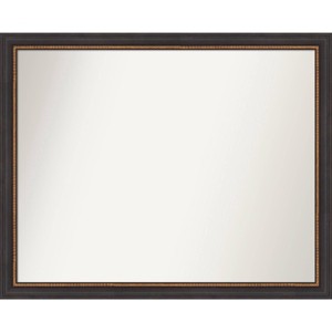 31" x 25" Ashton Black Wood Wall Mirror: Modern Rectangle, Wall Mount - Amanti Art - 1 of 4