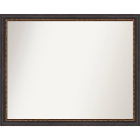 31" x 25" Ashton Black Wood Wall Mirror: Modern Rectangle, Wall Mount - Amanti Art - image 1 of 4