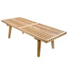 LeisureMod: 48" Mid-Century Slatted Wood Entry Bench - image 3 of 4