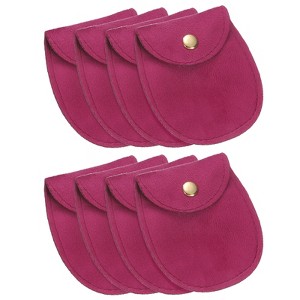 Unique Bargains Snap Button Velvet Jewelry Pouches with Pads 8 Pcs - 1 of 4