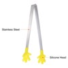 Unique Bargains Stainless Steel Silicone Tips Heart Hand Glove Shape Mini Food Tongs 3 Pcs - 4 of 4