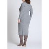 ELOQUII Women's Plus Size Sweater Dress With Buttons - 14/16, Grey - 3 of 3