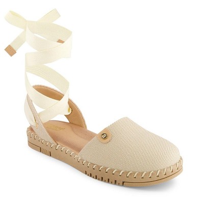 Женские балетки Andrea Textile Ribbon Lace Flats 65286 Beige — фото 2