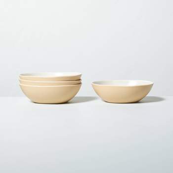 4pk 23oz Tonal Bamboo-Melamine Bowl Set Natural/Cream - Hearth & Hand™ with Magnolia
