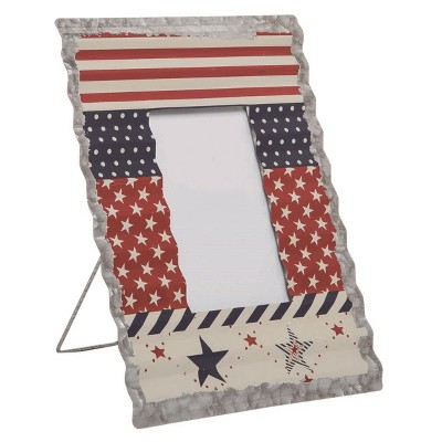 Transpac Metal 11 in. Multicolor 4th of July Corrugated American Picture Frame