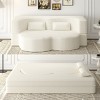 Modern Convertible Floor Sofa Bed with 2 Pillows, Folding Foam Sleeper Couch, No Assembly Sofa for Guest Room or Living Room-Tanpinhause - 3 of 4