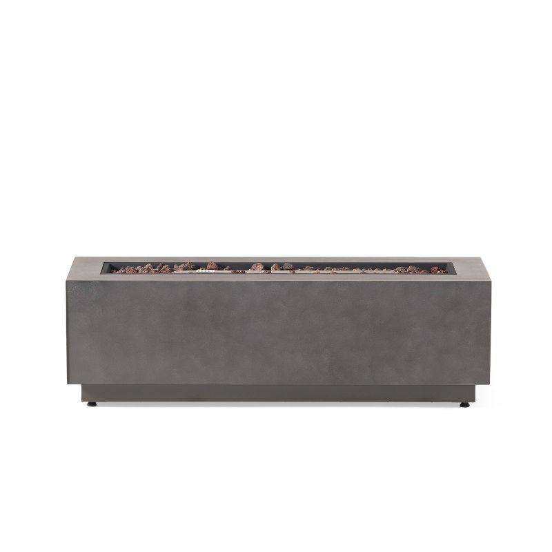 Wellington Outdoor 50000 BTU Rectangular Fire Pit with Concrete Finish - Christopher Knight Home, 1 of 10