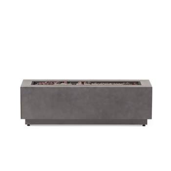 Wellington Outdoor 50000 BTU Rectangular Fire Pit with Concrete Finish - Christopher Knight Home