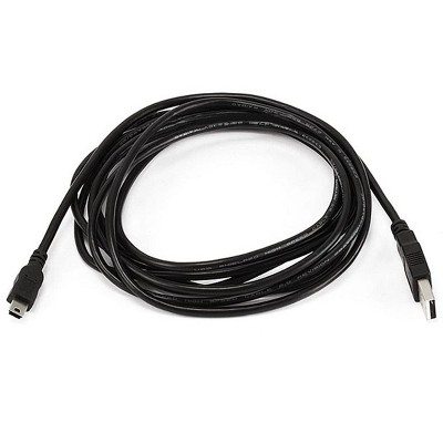 Monoprice USB/Lightning Cable - 10 Feet - Black | USB-A to Mini-B, 5-Pin, 28AWG conductors