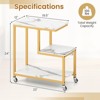 Costway 1/2 PCS Modern G-Shaped End Table Home 3-Tier Side Table with Storage Shelves Accent Table Gray/White/Brown - 3 of 4