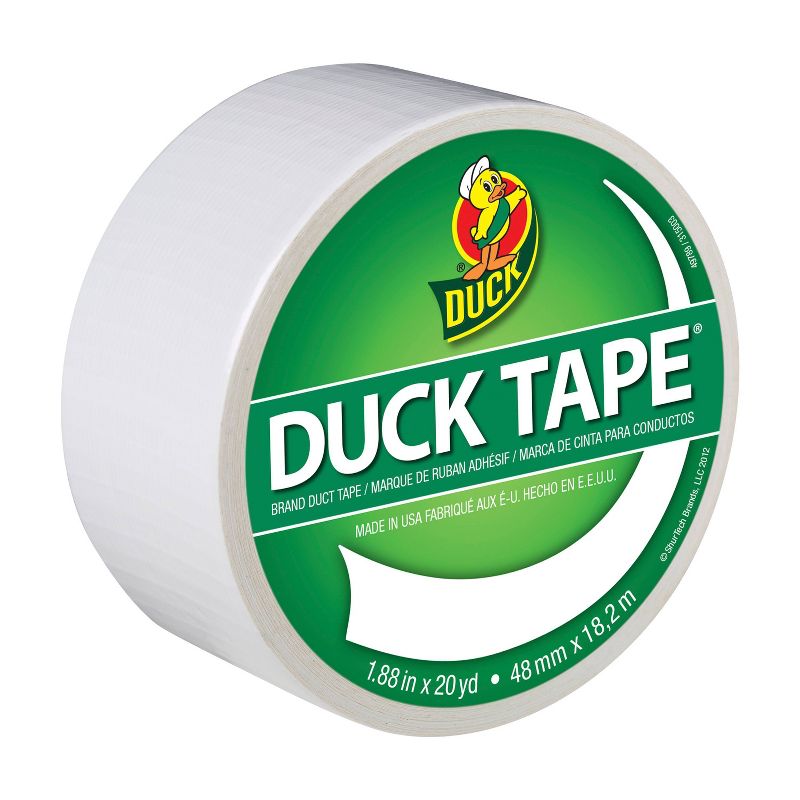 Duck 1.88&#34; x 20yd Duct Industrial Tape White, 1 of 13