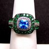 Hollie Statement Ring Halo Green Blue Cz Sterling Silver Womens Ginger Lyne Collection Size 6 - 3 of 4
