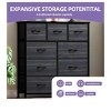 Fabric Dresser  with 9 Drawers ,Storage Organizer Unit for Living Room, Hallway ,Sturdy Steel Frame, Wooden Top - 2 of 4