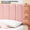 Twin Upholstered Bed Frame with Contoured Headboard - Loop Pile Platform Bed, Wood Slatted Support, No Spring Mattress (Beige/Gray/Pink) - 4 of 4