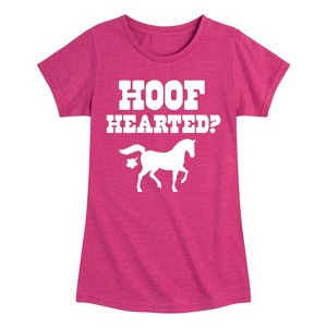Girls' - Instant Message - Hoof Hearted Horse Fitted Short Sleeve Graphic T-Shirt - 1 of 4