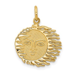 Black Bow Jewelry 14k Yellow Gold 17mm Flaming Sun Pendant - 1 of 4