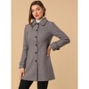 INSPIRE CHIC Women's Peter Pan Collar Single Breasted Winter Long Overcoat - 2 of 4