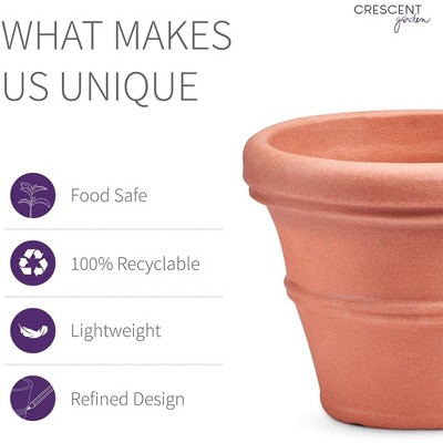 Rust 16" Round Rolled-Rim Resin Planter