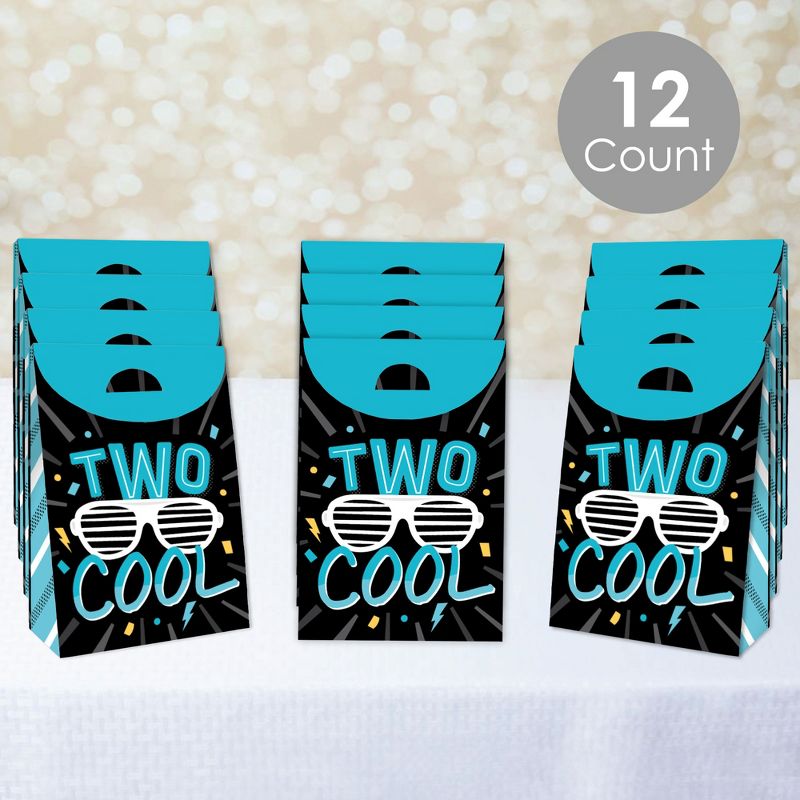 Big Dot of Happiness Two Cool - Boy - Blue 2nd Birthday Party Gift Favor Bags - Party Goodie Boxes - Set of 12, 2 of 9