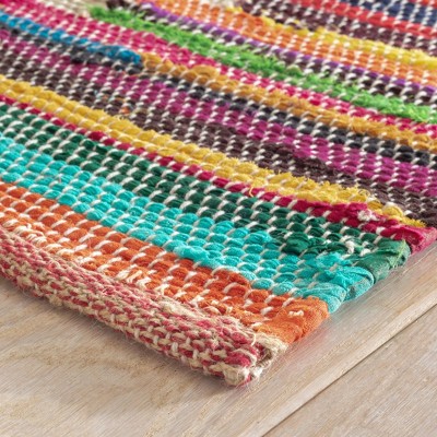 Mod Chindi Geometric Handwoven Cotton Blend Area Rug, 3' x 5'