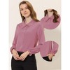 Allegra K Women's Sweet Ruffle Peter Pan Collar Long Sleeves Button Down Shirt - 2 of 4