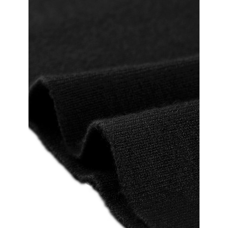 Seta T Women's Fall Color Block Round Neck Cut Out Front Long Sleeve Slit Hem Knit Sweater Midi Dress, 5 of 6