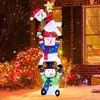 Costway 6 ft 3D Pre-Lit Christmas Stacked Snowman with 155 LED Lights Zip Ties & Stakes - 2 of 4