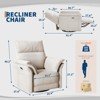 Power Recliner Chair Swivel Glider Upholstered Nursery Rocker Reclining Sofa Chair with Charging Port, Double-Layered Armrests & Side Pocket - 2 of 4