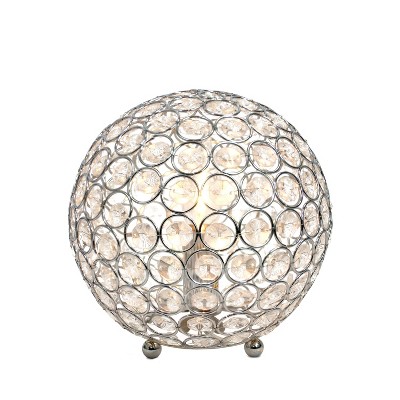 Chrome Crystal Ball Sequin Table Lamp for Kids Nursery