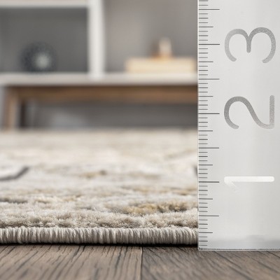 Handmade Tufted Geometric Wool Area Rug, 5' x 8', Beige