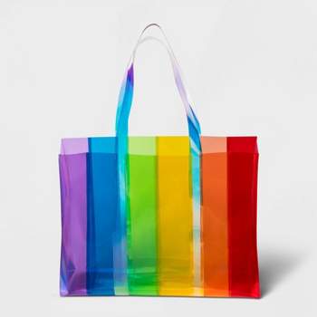 Pride Adult Rainbow Tote Handbag - Striped