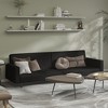 vidaXL Black Velvet 2-Seater Sleeper Sofa - Convertible Loveseat/Daybed for Living Room, Studio, Apartment - 2 of 4