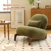 Velvet Accent Chair with Solid Wood Legs, Cute Armless Living Room Chair, Comfy Bedroom/Reading Chair - ModernLuxe - 4 of 4