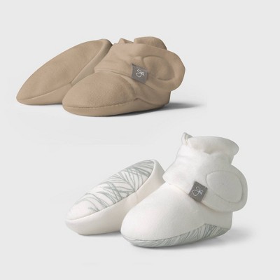 Image of Goumikids Baby 2pk Organic Cotton Bamboo Sandstone + Coastal Boots - 0-3M