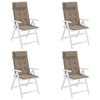 vidaXL 4 pcs Highback Chair Cushions - Durable, Lightweight and Water-Repellent Outdoor/Indoor Cushions - Color Taupe - 3 of 4