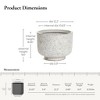 LuxenHome Rustic Planter – White & Gray Round MgO Pot with Drainage Plug - 3 of 4