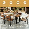 Tangkula Patented 7PCS Patio Dining Set Outdoor Furniture Set w/ 6 Armchairs Umbrella Hole - 4 of 4