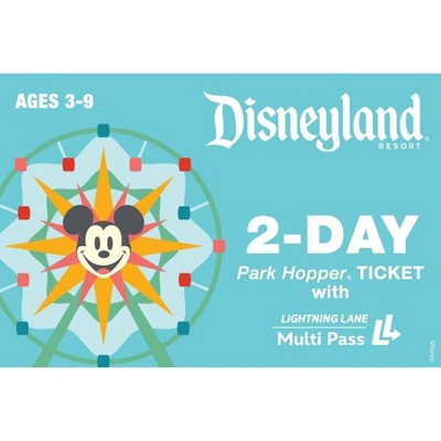 Disneyland 2-Day Park Hopper Ticket with Lightning Lane Multi Pass $459 (Ages 3-9)