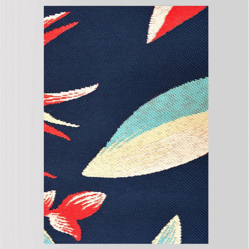 5' x 7' Jungle Tropical Outdoor Rug Navy/Coral - Threshold&#8482;, 5 of 6