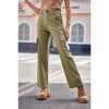 Coolmee Women's Cargo Pants High Waisted Travel Streetwear Baggy Stretchy Pants Cargo Pockets Drawstring Ankle Cuffs with Belt - 3 of 4