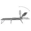 vidaXL Foldable Sunlounger with Head Cushion Adjustable Backrest Gray - 2 of 4