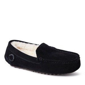 Fireside By Dearfoams Women's Mel Genuine Shearling Moccasin Slipper - 1 of 4