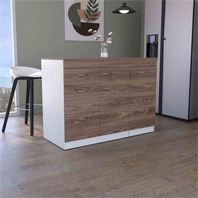 LunaLulinlk Kitchen Base Cabinet, Three Drawers, Two Interior Shelves, One Flexible Cabinet