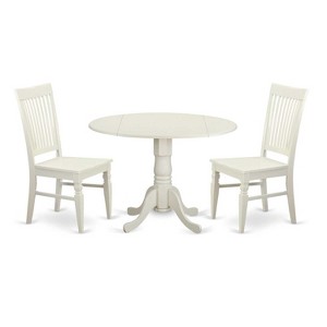 HomeStock 3-Pc Buttermilk and Cherry Solid Wood Top - Dining Room Set - Seats 4 - 1 of 4