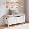Wooden Storage Chest with Seat Cushion, Storage Chest with 2 Safety Hinges, Entryway Bench - 3 of 4