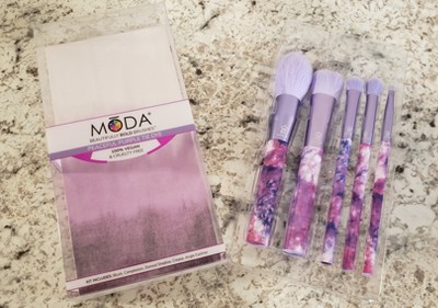 Moda Brush Tie Dye Dreamy Blue 5pc Makeup Brush Kit, Includes Blush,  Complexion, And Crease Makeup Brushes : Target