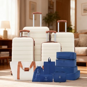 KWPZQEB 5 Piece Luggage Set Carry on Suitcase with ABS+PC hardshell, Spinner Wheels & TSA Lock (16/20/24/28/Bag) - 1 of 4