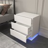 LED Nightstands Bedside Table, Night Stand With 3 Storage Drawers, LED Lights, Modern Bedside Table, Stylish Bedside End Side Table Furniture - 2 of 4
